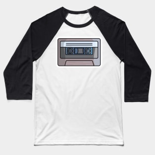 Music Player Cassette Tape Sticker vector illustration. Technology recreation icon concept. Cassette tape recorder sticker style vector design with shadow. Baseball T-Shirt